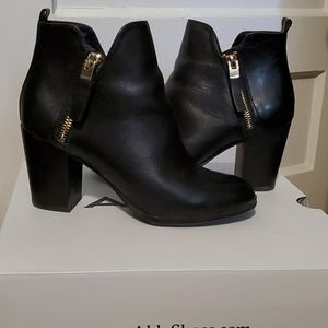 Leather heeled booties